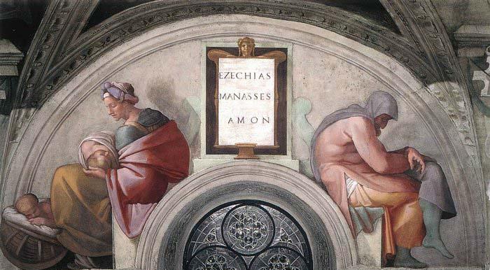 Michelangelo Buonarroti Hezekiah - Manasseh china oil painting image